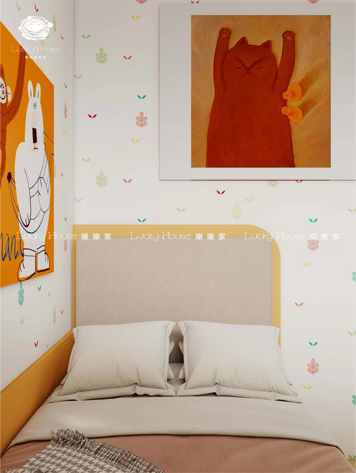 迎東邨兒童房L型上下床現代原木風通用設計案例