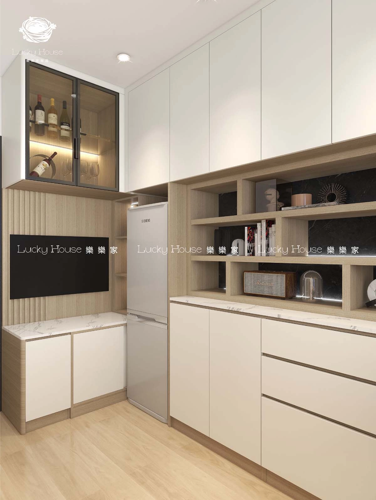 大埔富蝶邨設計實圖【現代簡約風一居室單位伸縮餐台設計通用案例】