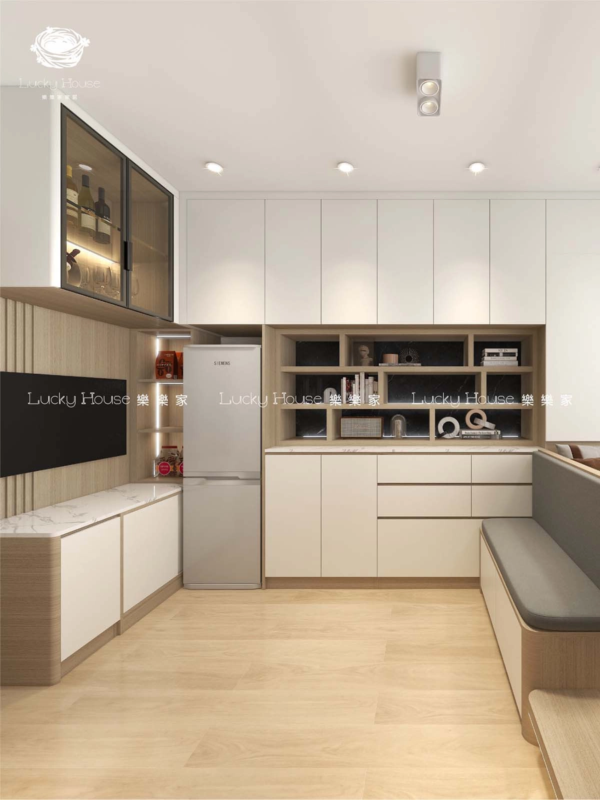 大埔富蝶邨設計實圖【現代簡約風一居室單位伸縮餐台設計通用案例】