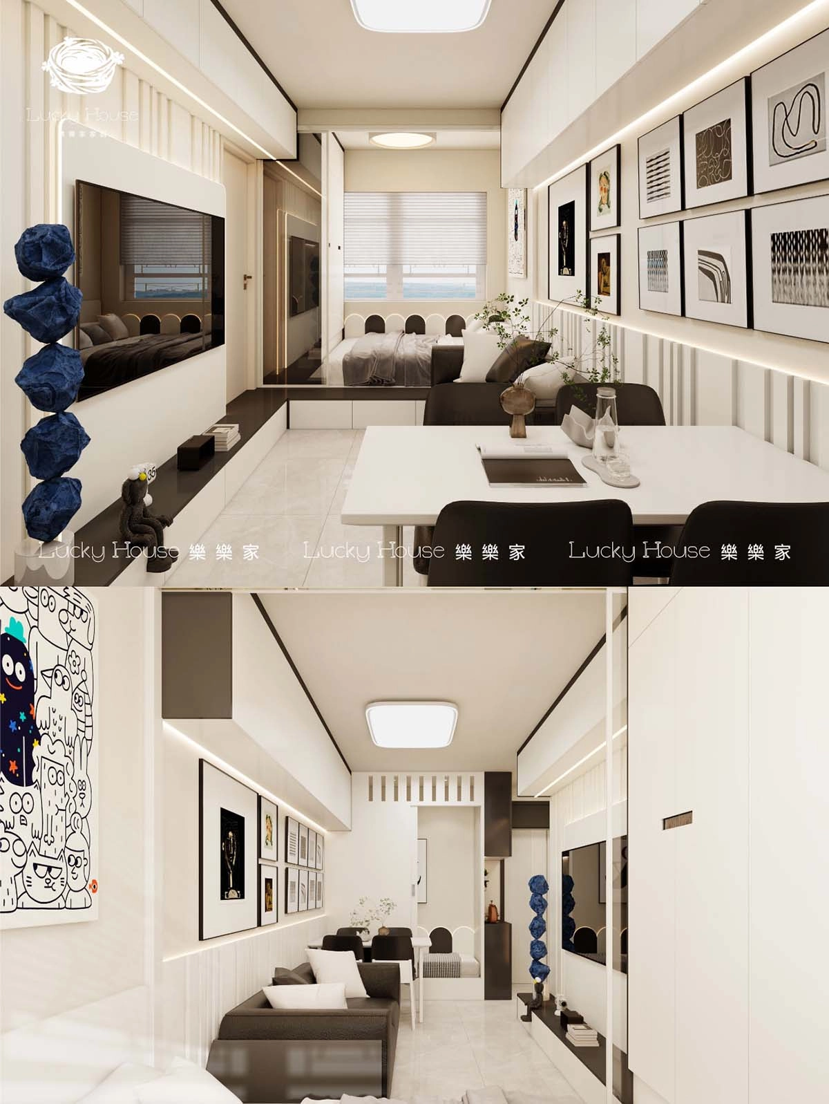 實圖安楹苑 現代簡約風廳間雙房設計