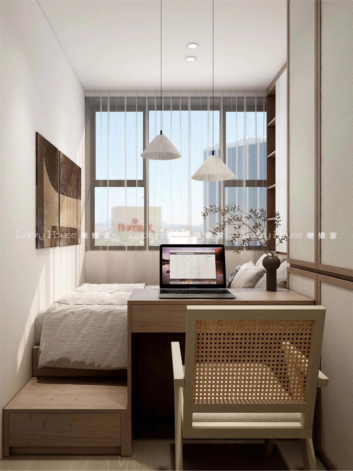 居屋設計實圖【兆翠苑2-3人單位侘寂風設計通用案例】