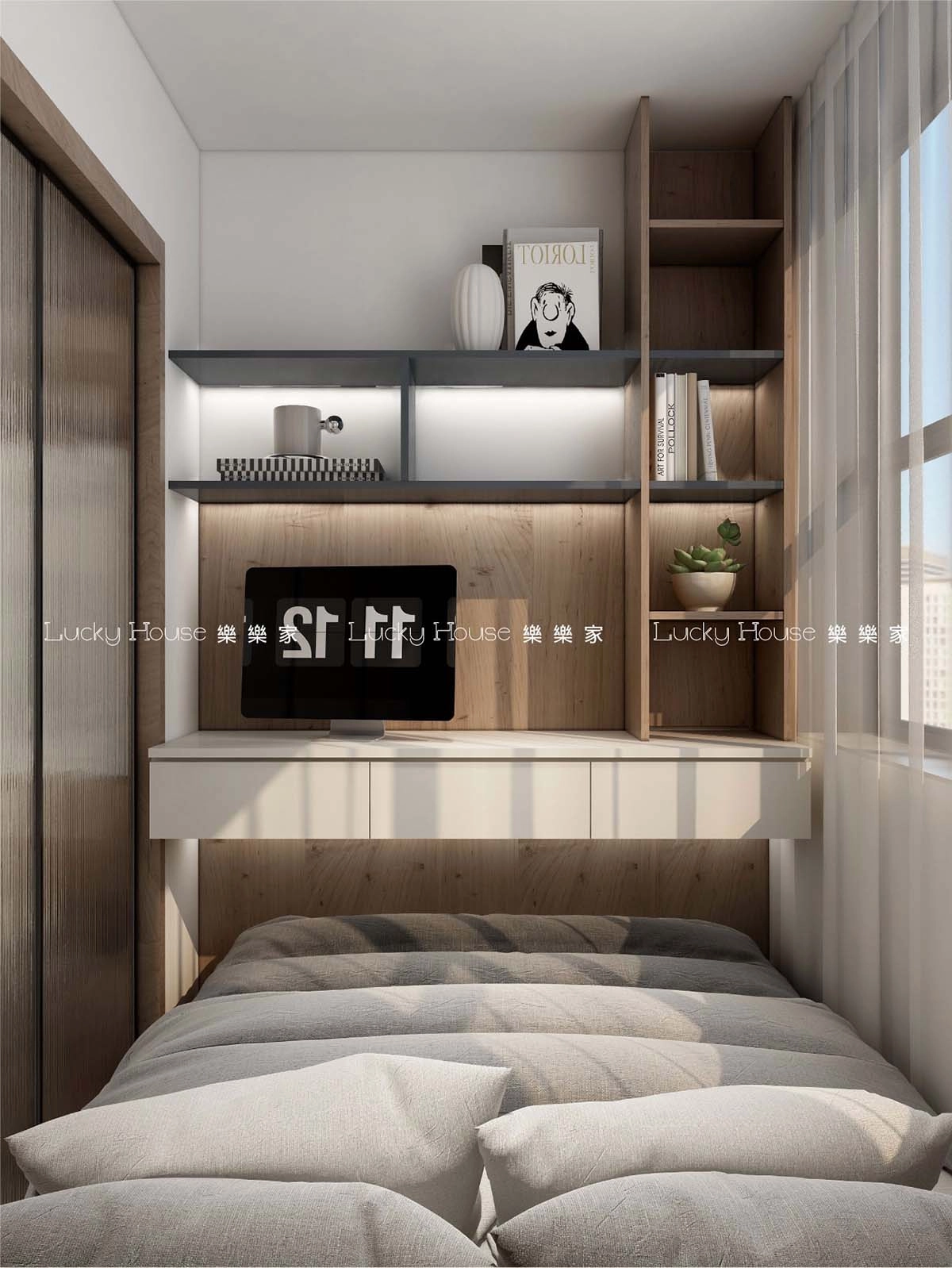 居屋設計實圖【兆翠苑2-3人單位侘寂風設計通用案例】