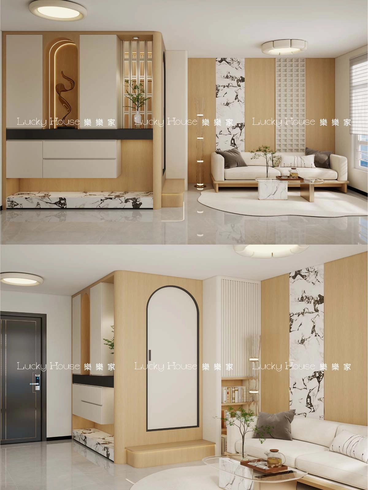 公屋設計實圖【翔東邨現代日式風廳間房單位設計通用案例】