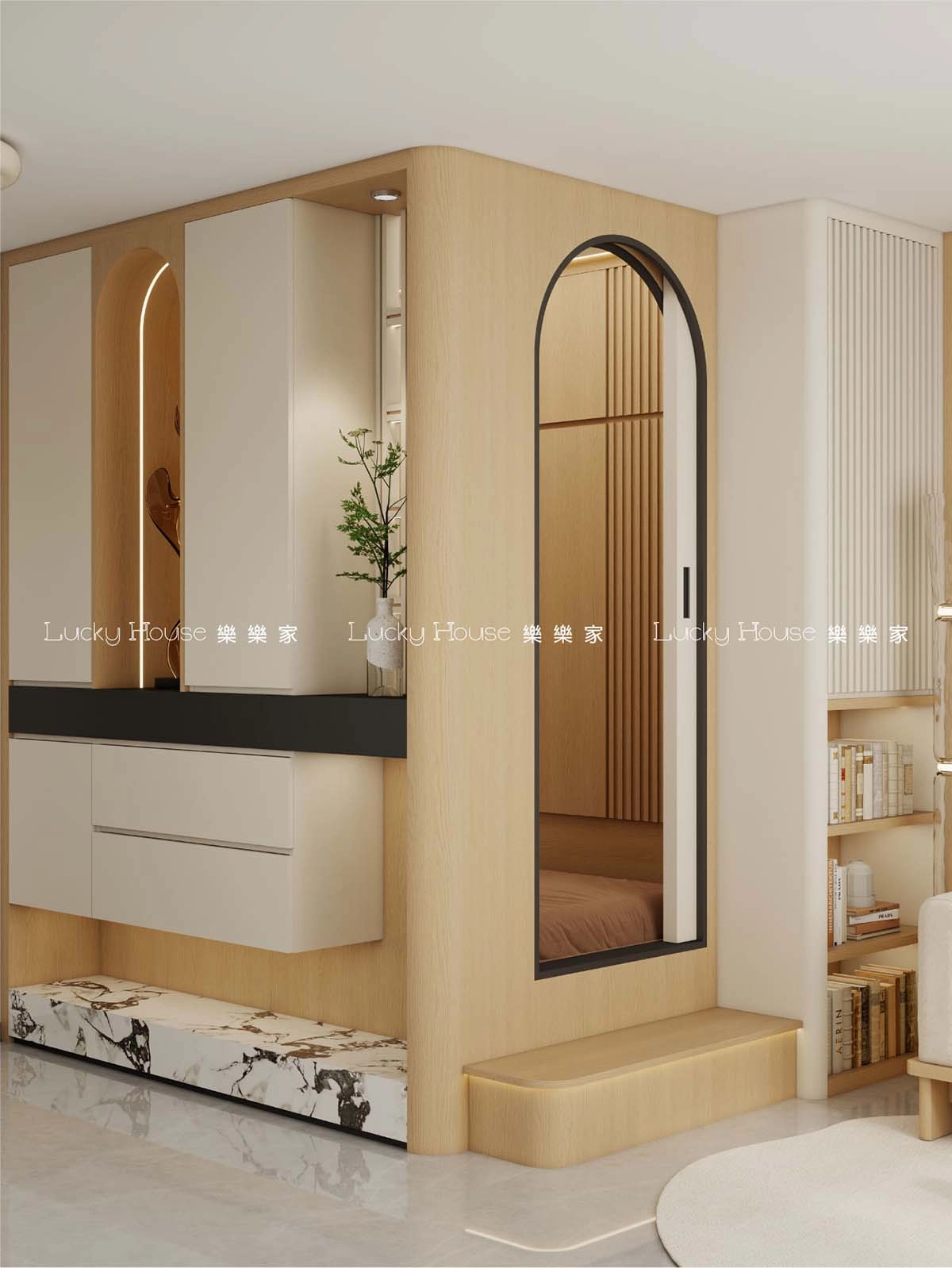 公屋設計實圖【翔東邨現代日式風廳間房單位設計通用案例】