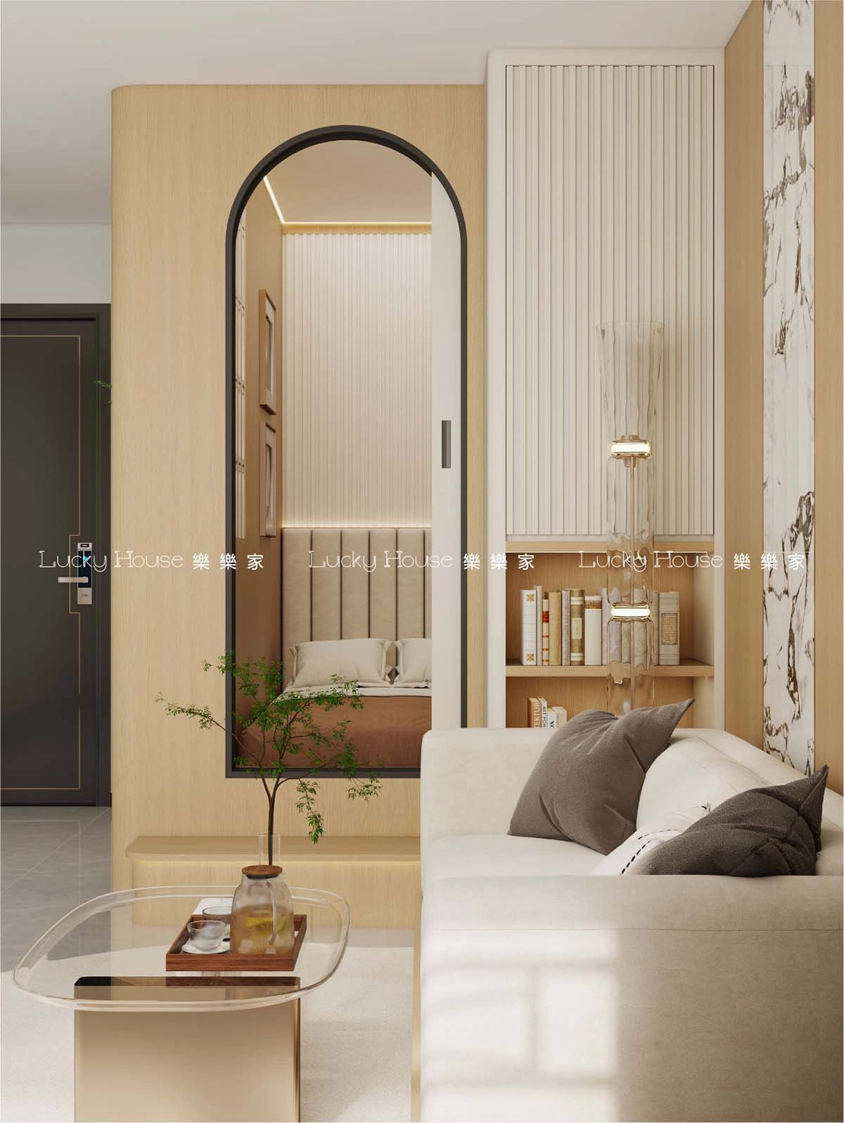 公屋設計實圖【翔東邨現代日式風廳間房單位設計通用案例】