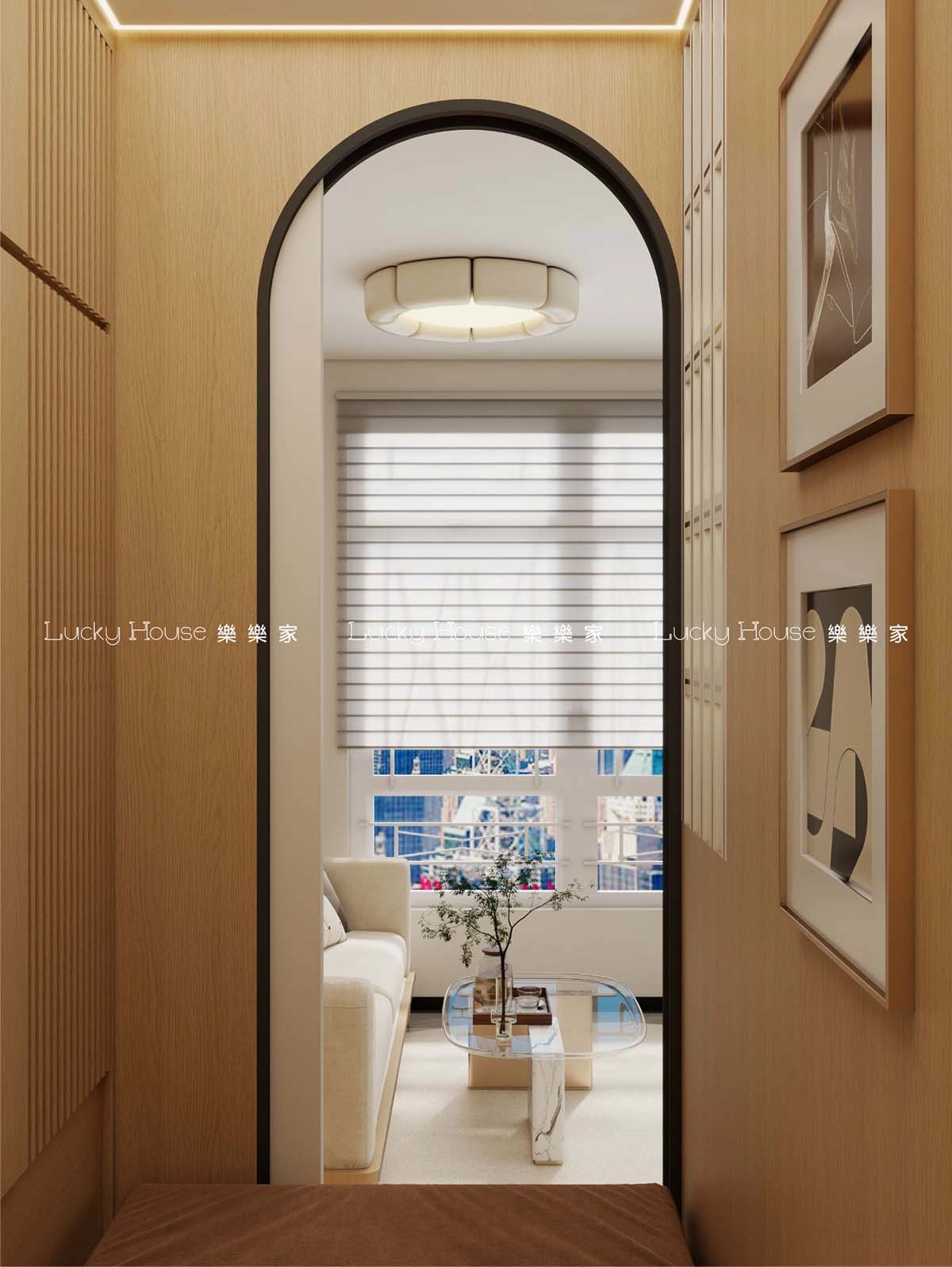 公屋設計實圖【翔東邨現代日式風廳間房單位設計通用案例】