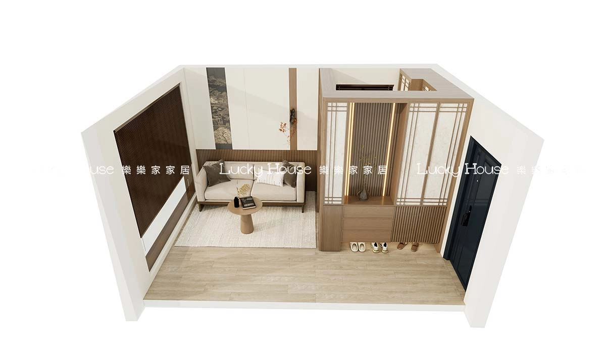 古雋邨設計實圖【公屋1-2人單位新中式廳間房通用案例】