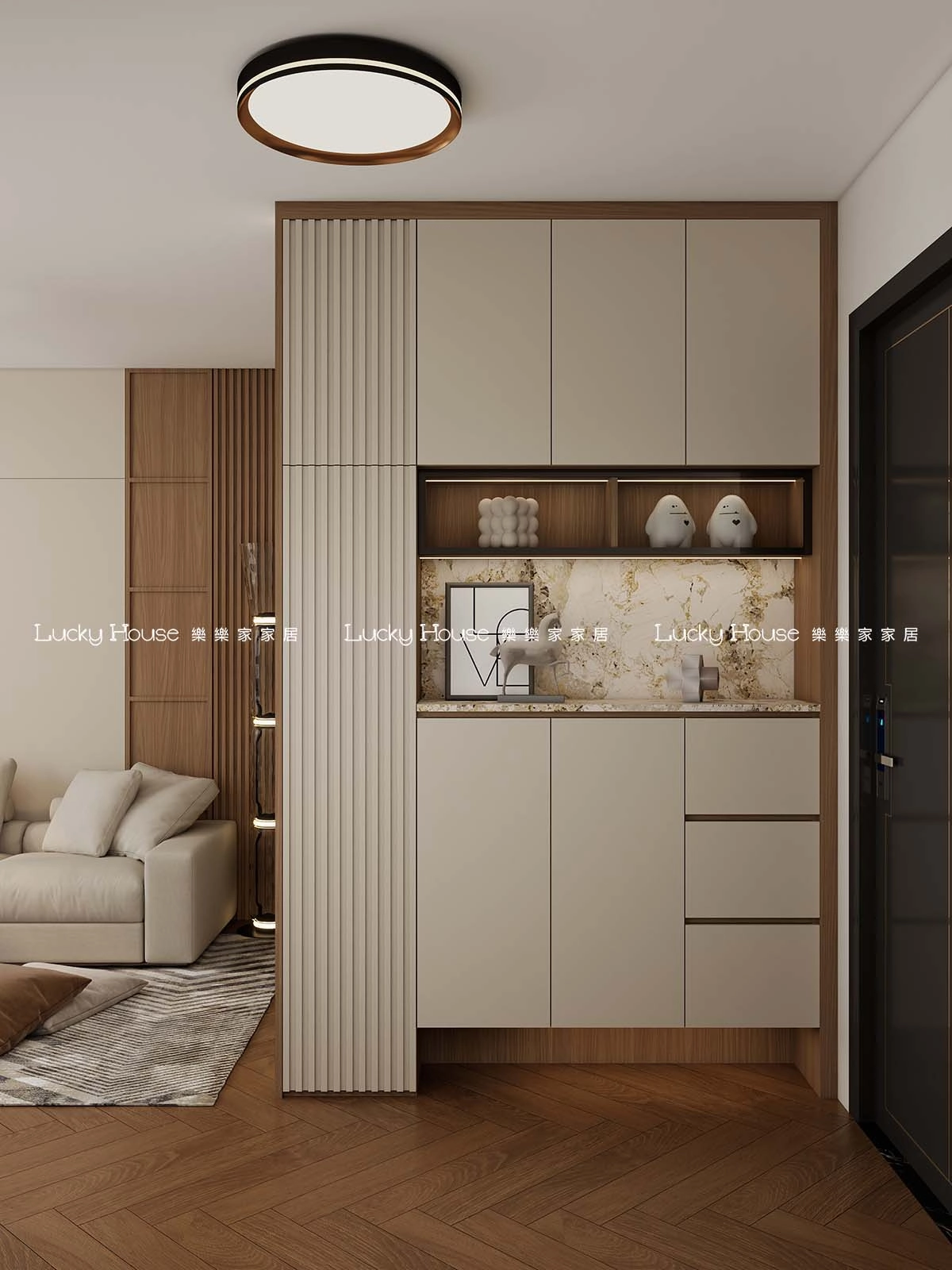 公屋設計實圖【曉茵邨1-2人單位現代風廳間房通用案例】